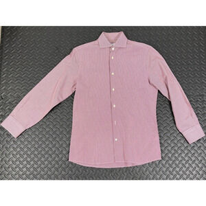 J. Lindberg Men's 38 15" Plaid Red RN# 126836 CA#37584 Button-Down Casual Dress